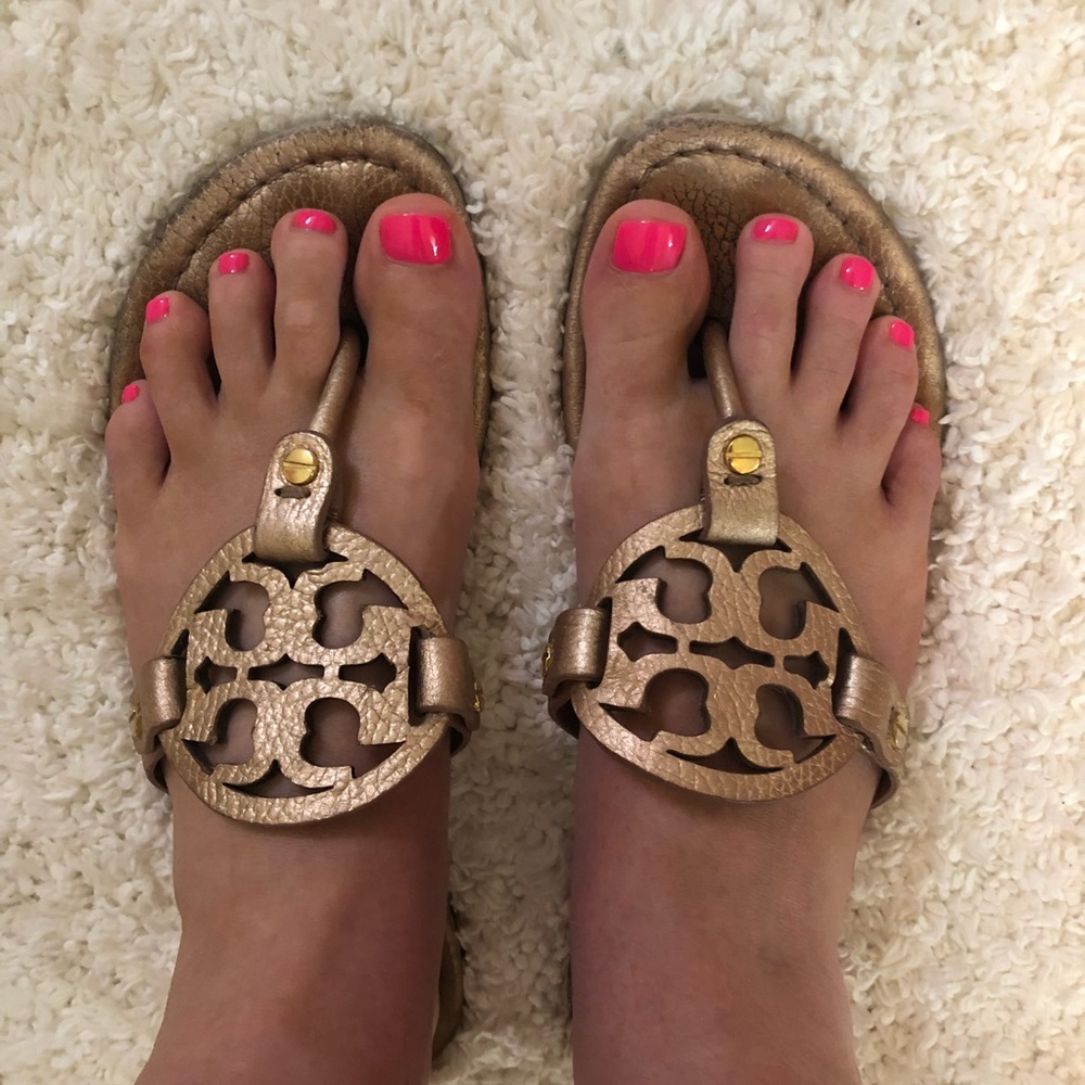 Tory Burch Rose Gold Miller Sandals